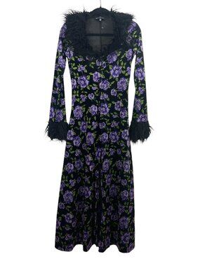 Dolls Kill x Betsey Johnson Floral Velvet Duster XXS NWOT